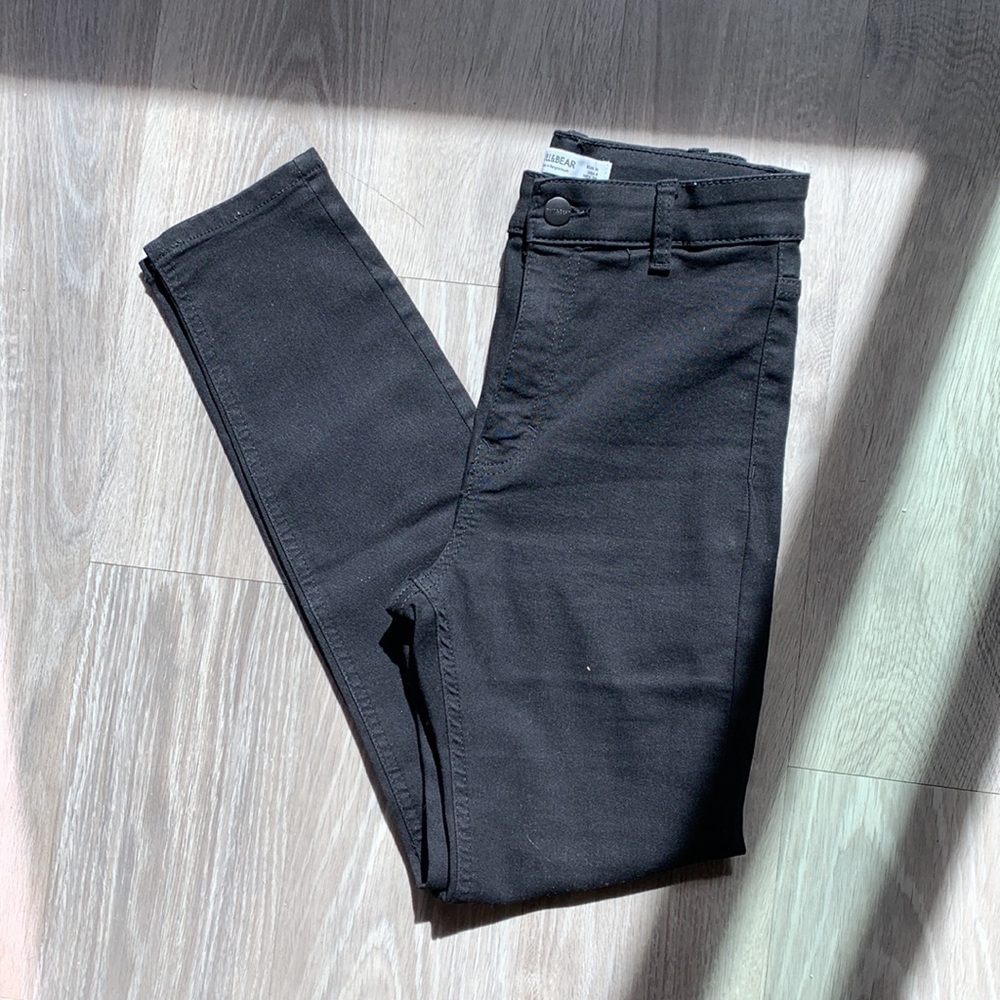 *NEW* PULL&BEAR BLACK HIGH RISE SKINNY JEANS SIZE US 4 / EUR 36